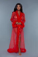 Load image into Gallery viewer, Marabou Red Robe
