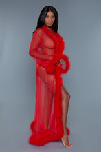 Load image into Gallery viewer, Marabou Red Robe
